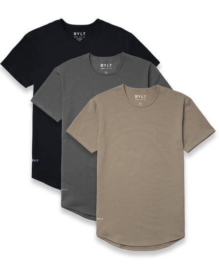 Drop-Cut Shirt - 3 Pack